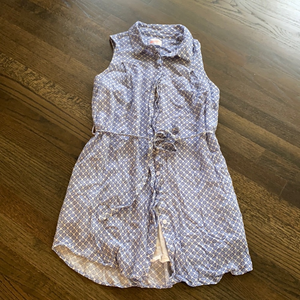 Moon Vintage Style Rockabilly Dress Blue White L
